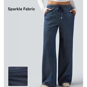 HALARA Sparkle Navy Wide Leg Jeans